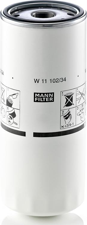 Mann-Filter W 11 102/34 - Масляний фільтр autozip.com.ua