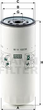 Mann-Filter W 11 102/36 - Масляний фільтр autozip.com.ua