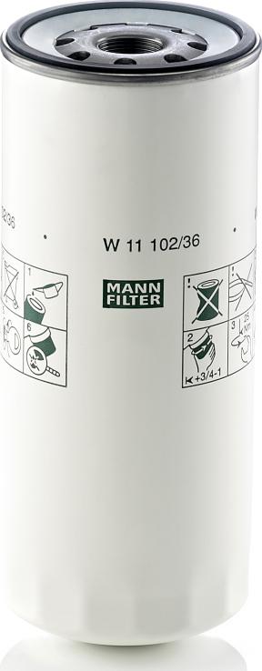 Mann-Filter W 11 102/36 - Масляний фільтр autozip.com.ua
