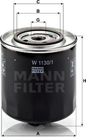 Mann-Filter W 1130/1 - Масляний фільтр autozip.com.ua
