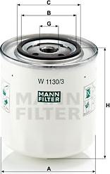 Mann-Filter W 1130/3 - Масляний фільтр autozip.com.ua