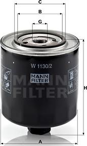Mann-Filter W 1130/2 - Масляний фільтр autozip.com.ua