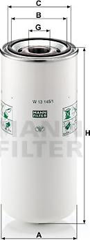 Mann-Filter W 13 145/1 - Масляний фільтр autozip.com.ua