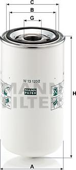 Mann-Filter W 13 120/2 - Масляний фільтр autozip.com.ua