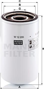Mann-Filter W 12 205 - Масляний фільтр autozip.com.ua