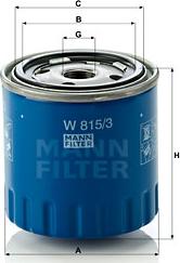 Mann-Filter W 815/3 - Масляний фільтр autozip.com.ua