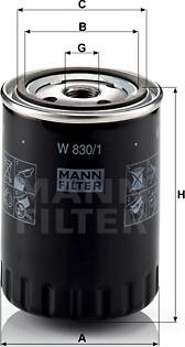 Mann-Filter W 830/1 - Масляний фільтр autozip.com.ua