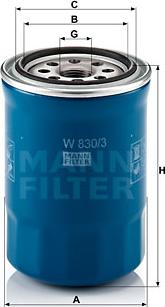 Mann-Filter W 830/3 - Масляний фільтр autozip.com.ua