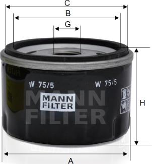 Mann-Filter W 75/5 - Масляний фільтр autozip.com.ua