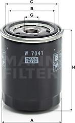 Mann-Filter W 7041 - Фільтр масляний двигуна вир-во MANN autozip.com.ua