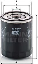 Mann-Filter W 7052 - Масляний фільтр autozip.com.ua