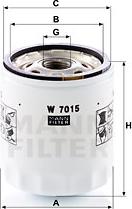 Mann-Filter W 7015 - Масляний фільтр autozip.com.ua