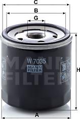 Mann-Filter W 7035 - Масляний фільтр autozip.com.ua