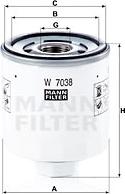 Mann-Filter W 7038 - Масляний фільтр autozip.com.ua