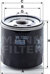 Mann-Filter W 7032 - Масляний фільтр autozip.com.ua