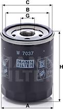 Mann-Filter W 7037 - Масляний фільтр autozip.com.ua