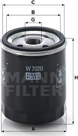 Mann-Filter W 7020 - Масляний фільтр autozip.com.ua