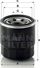 Mann-Filter W 7023 - Масляний фільтр autozip.com.ua