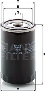 Mann-Filter W 719/4 - Масляний фільтр autozip.com.ua