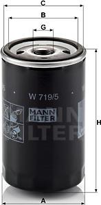 Mann-Filter W 719/5 - Фільтр масляний autozip.com.ua