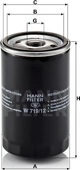 Mann-Filter W 719/12 - Масляний фільтр autozip.com.ua