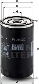Mann-Filter W 719/30 - Масляний фільтр autozip.com.ua