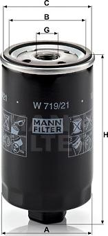 Mann-Filter W 719/21 - Масляний фільтр autozip.com.ua