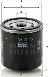 Mann-Filter W 714/3 - Масляний фільтр autozip.com.ua