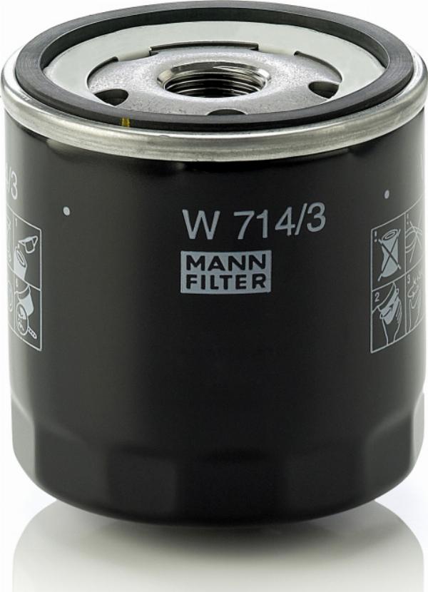 Mann-Filter W 714/3 - Масляний фільтр autozip.com.ua