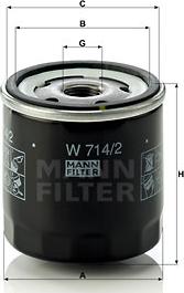 Mann-Filter W 714/2 - Масляний фільтр autozip.com.ua