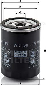 Mann-Filter W 713/9 - Масляний фільтр autozip.com.ua