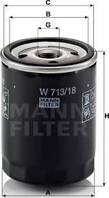 Mann-Filter W 713/18 - Масляний фільтр autozip.com.ua