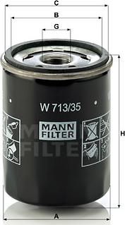 Mann-Filter W 713/35 - Масляний фільтр autozip.com.ua