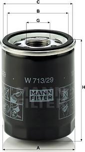 Mann-Filter W 713/29 - Масляний фільтр autozip.com.ua