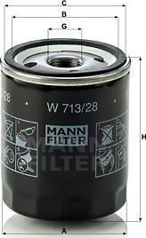 Mann-Filter W 713/28 - Фільтр масляний autozip.com.ua