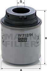 Mann-Filter W 712/94 - Масляний фільтр autozip.com.ua