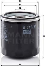 Mann-Filter W 712/98 - Масляний фільтр autozip.com.ua