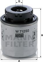 Mann-Filter W 712/93 - Масляний фільтр autozip.com.ua