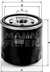 Mann-Filter W 712/92 - Масляний фільтр autozip.com.ua