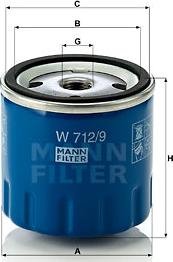 Mann-Filter W 712/9 - Масляний фільтр autozip.com.ua