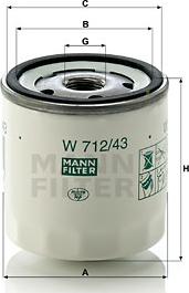 Mann-Filter W 712/43 (10) - Масляний фільтр autozip.com.ua