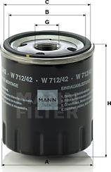 Mann-Filter W 712/42 - Масляний фільтр autozip.com.ua