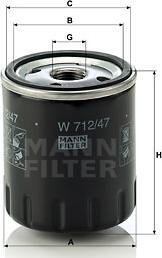 Mann-Filter W 712/47 - Масляний фільтр autozip.com.ua