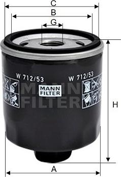 Mann-Filter W 712/53 - Масляний фільтр autozip.com.ua