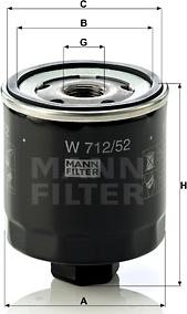 Mann-Filter W 712/52 - Масляний фільтр autozip.com.ua