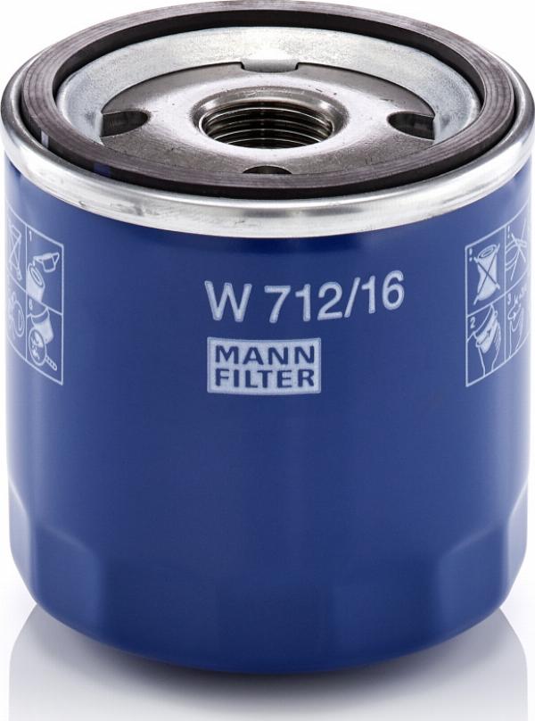 Mann-Filter W 712/16 - Масляний фільтр autozip.com.ua