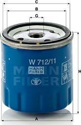 Mann-Filter W 712/11 - Масляний фільтр autozip.com.ua