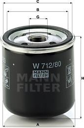 Mann-Filter W 712/80 - Масляний фільтр autozip.com.ua