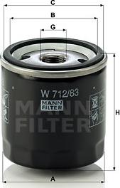 Mann-Filter W 712/83 - Масляний фільтр autozip.com.ua