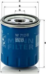 Mann-Filter W 712/8 - Масляний фільтр autozip.com.ua